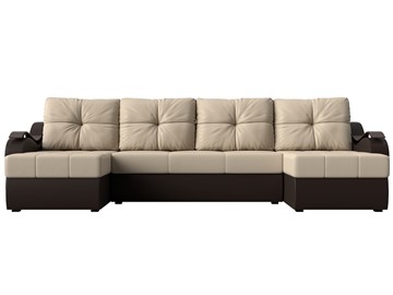 П-образный диван Меркурий П, Бежевый/коричневый (экокожа) в Екатеринбурге - предосмотр 1