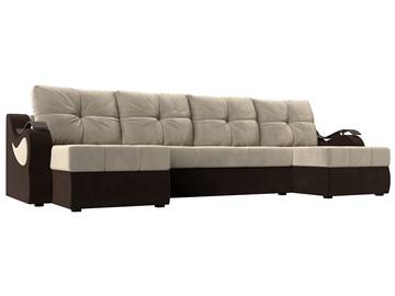 П-образный диван Меркурий П, Бежевый/коричневый (вельвет) в Богдановиче
