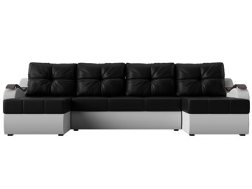 П-образный диван Меркурий П, Черный/белый (экокожа) в Первоуральске - предосмотр 1