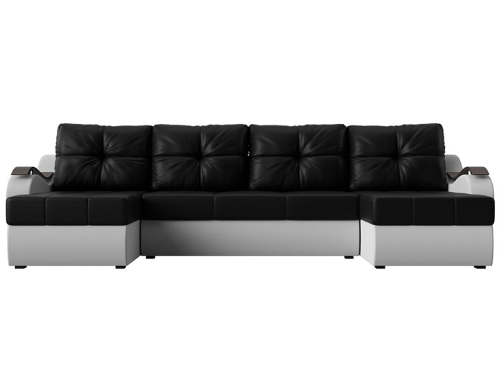 П-образный диван Меркурий П, Черный/белый (экокожа) в Первоуральске - изображение 1