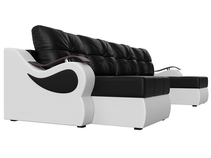 П-образный диван Меркурий П, Черный/белый (экокожа) в Первоуральске - изображение 2