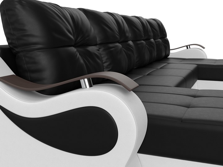 П-образный диван Меркурий П, Черный/белый (экокожа) в Екатеринбурге - изображение 3