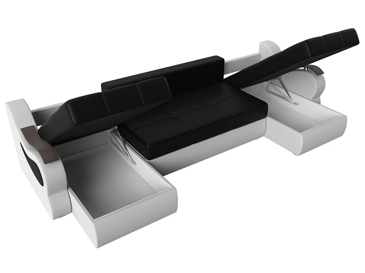 П-образный диван Меркурий П, Черный/белый (экокожа) в Первоуральске - изображение 6