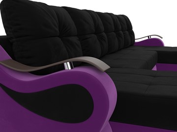 П-образный диван Меркурий П, Черный/фиолетовый (вельвет) в Ревде - предосмотр 3