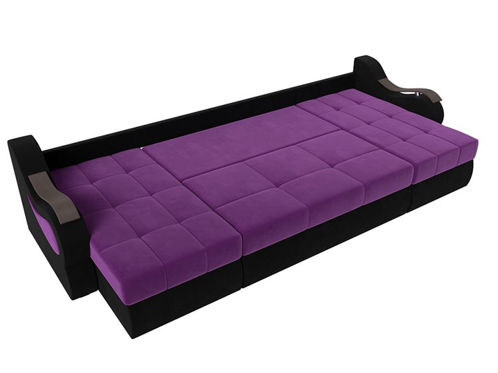 П-образный диван Меркурий П, Фиолетовый/черный (вельвет) в Екатеринбурге - изображение 5