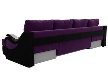 П-образный диван Меркурий П, Фиолетовый/черный (вельвет) в Кушве - предосмотр 7