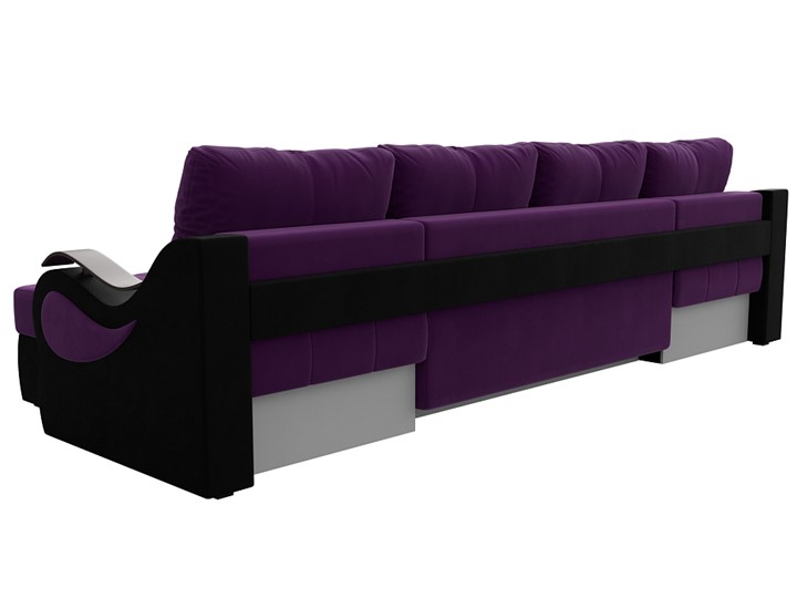 П-образный диван Меркурий П, Фиолетовый/черный (вельвет) в Кушве - изображение 7