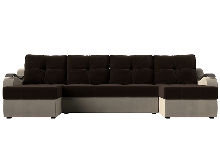 П-образный диван Меркурий П, Коричневый/бежевый (вельвет) в Первоуральске - изображение 1
