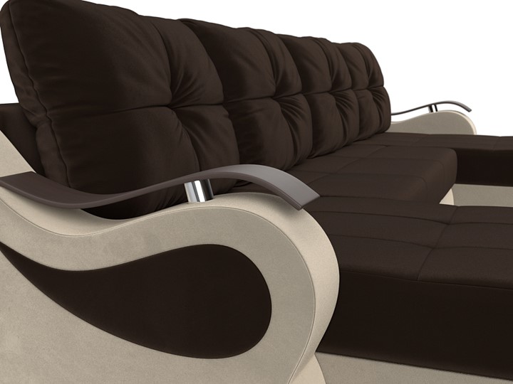 П-образный диван Меркурий П, Коричневый/бежевый (вельвет) в Первоуральске - изображение 3
