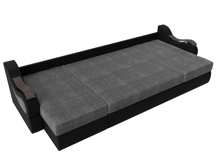 П-образный диван Меркурий П, Серый/черный (рогожка/экокожа) в Первоуральске - изображение 5