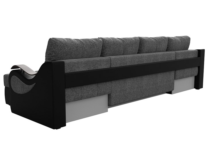 П-образный диван Меркурий П, Серый/черный (рогожка/экокожа) в Первоуральске - изображение 7