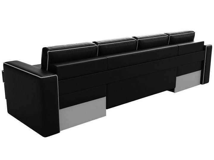 П-образный диван Принстон, Черный (Экокожа) боннель в Ревде - изображение 4