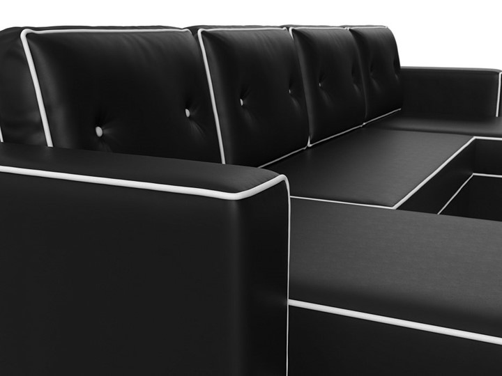 П-образный диван Принстон, Черный (Экокожа) боннель в Ревде - изображение 6
