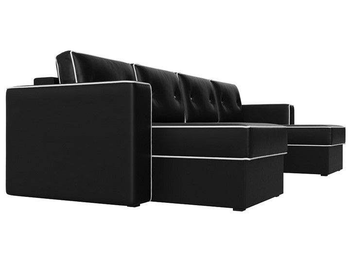 П-образный диван Принстон, Черный (Экокожа) боннель в Краснотурьинске - изображение 7