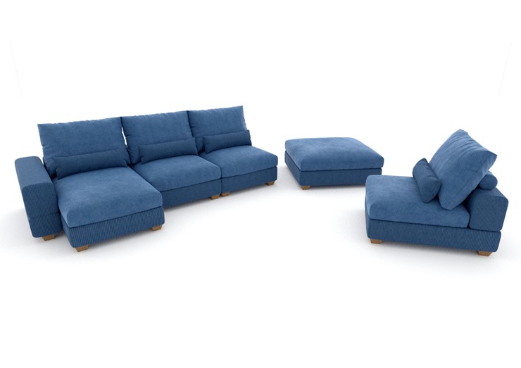 П-образный диван V-10-M П (П1+Д4+Д2+УС+ПС), Memory foam в Ревде - изображение 2