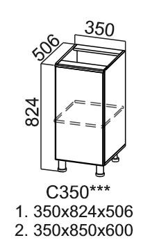 Кухонная тумба Модус, С350, цемент светлый в Ревде - изображение
