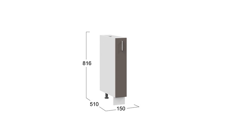Шкаф напольный с выдвижной корзиной Габриэлла 1Н15К (Белый/Муссон) в Кушве - изображение 2
