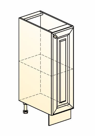 Тумба кухонная Мишель L200 (1 дв. гл.) эмаль (белый/белый) в Екатеринбурге - изображение 1