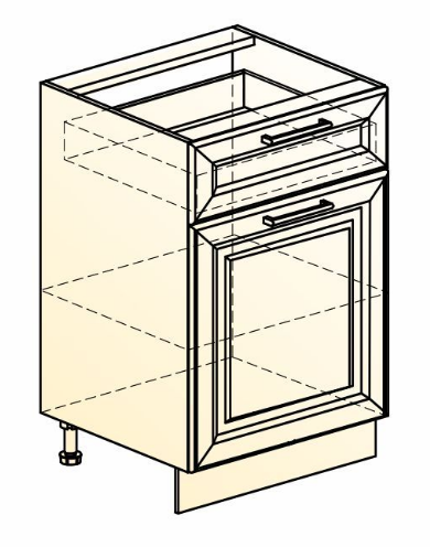 Кухонная тумба Мишель L500 (1 дв. гл. 1 ящ.) эмаль (белый/белый) в Екатеринбурге - изображение 1