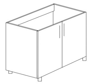 Кухонный шкаф двухдверный под накладную мойку Некст МДФ Б24 МДФ  премиум, глянец, металик в Ревде