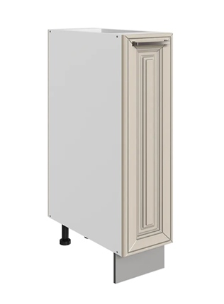 Кухонная тумба Атланта L200 (1 дв. гл.) эмаль (белый/сливки патина платина) в Екатеринбурге - изображение