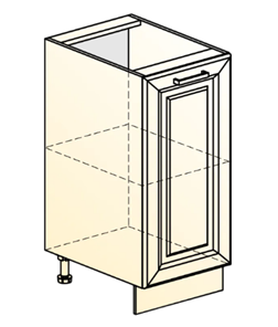 Кухонная тумба Атланта L300 (1 дв. гл.) эмаль (белый/белый глянец патина золото) в Ревде - предосмотр 1