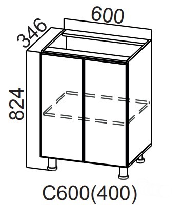 Тумба кухонная Модерн New, С600(400) в Первоуральске - изображение