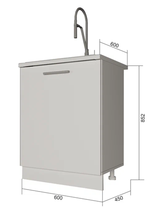 Кухонная тумба НМ 60, Сатин/Антрацит в Ревде - изображение
