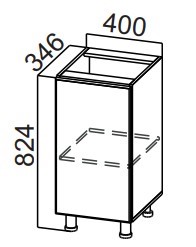 Тумба кухонная Стайл, С400(400), МДФ в Ревде - изображение