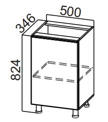 Тумба кухонная Стайл, С500(400), МДФ в Ревде - изображение