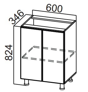 Тумба кухонная Стайл, С600(400), МДФ в Первоуральске - изображение