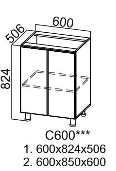 Кухонная тумба Модус, С600, галифакс в Ревде - изображение