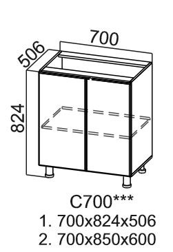Кухонная тумба Модус, C700, цемент светлый в Ревде - изображение