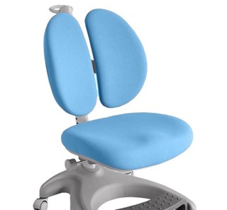 Детский стул FauDesk FunDesk Solerte Grey с подставкой для ног + чехол для кресла (ткань голубая) в Первоуральске