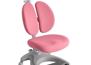 Детский стул FunDesk Solerte Grey с подставкой для ног + чехол для кресла (ткань розовая) в Екатеринбурге - предосмотр