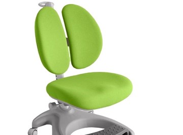 Детский стул FunDesk Solerte Grey с подставкой для ног + чехол для кресла (ткань зеленая) в Екатеринбурге - предосмотр