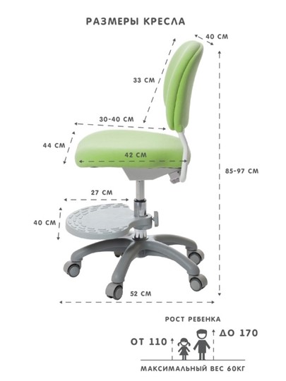 Кресло детское Holto-15 зеленое в Богдановиче - изображение 3
