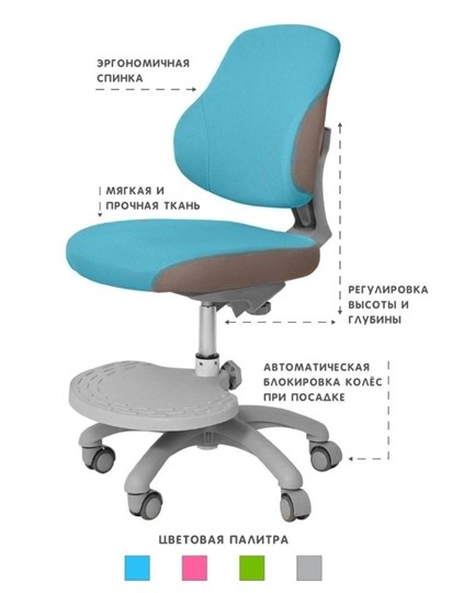 Кресло детское Holto-4F голубое в Екатеринбурге - изображение 3
