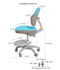 Кресло детское Holto-4F голубое в Первоуральске - предосмотр 4