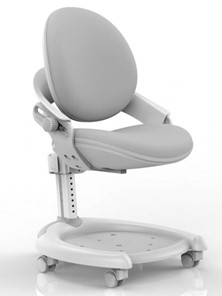 Растущее детское кресло Mealux ZMAX-15 Plus, Y-710 BL, белый металл, обивка серая однотонная в Екатеринбурге