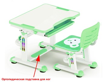 Растущая парта + стул Mealux BD-08 Teddy, green, зеленая в Асбесте