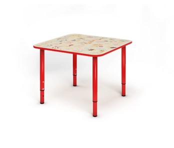Детский регулируемый столик Азбука квадратный СДО-4 Красный в Кушве
