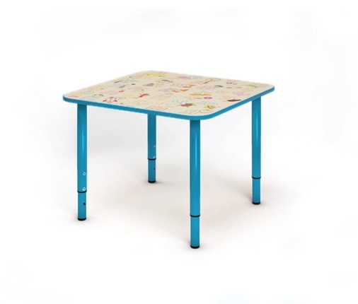 Стол регулируемый детский Азбука квадратный СДО-4 Синий в Первоуральске - изображение
