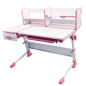 Детский стол-трансформер RIFFORMA-35, Белый+Розовый в Асбесте