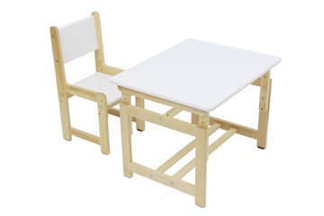 Комплект детской мебели POLINI Kids ECO 400 SM 68Х55 Белый / Натуральный в Асбесте