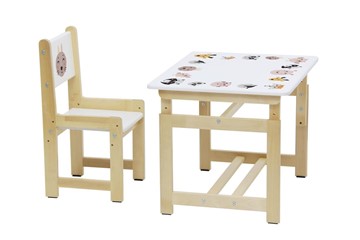 Комплект детской мебели Polini kids Eco 400 SM, Лесная сказка, 68х55 см белый-натуральный в Первоуральске - предосмотр 4