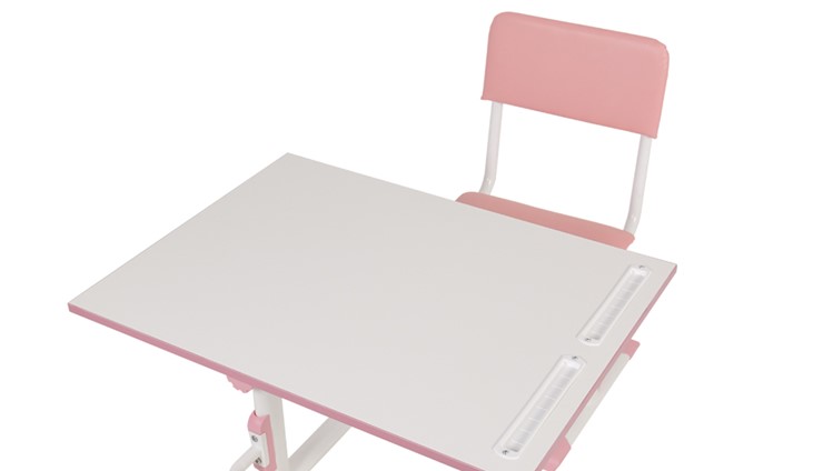 Растущий комплект мебели POLINI Kids Растущая парта-трансформер М1 и стул регулируемый L Белый-розовый в Екатеринбурге - изображение 8