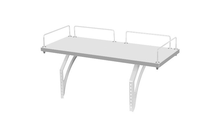 Растущий стол 1/75-40 (СУТ.25) + Polka_z 1/600 (2 шт.) + Polka_b 1/550 (2 шт.)  + Tumba 1 белый/серый/серый в Кушве - изображение 2