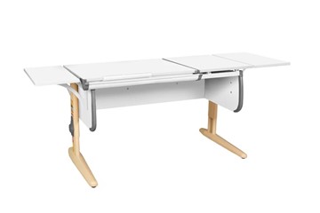 Детский стол-трансформер 1/75-40 (СУТ.25) + Polka_b 1/550 (2 шт.) белый/бежевый/серый в Ревде