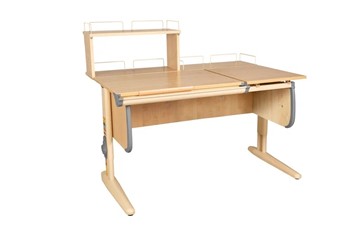 Детский стол-трансформер 1/75-40 (СУТ.25) + Polka_z 1/600 + Polka_zz 1/600 бежевый/бежевый/серый в Асбесте